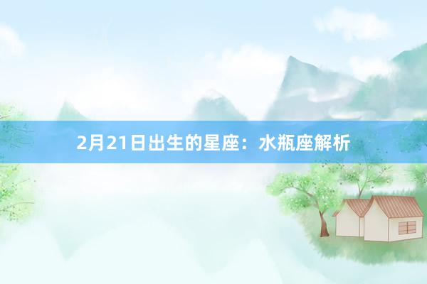 2月21日出生的星座：水瓶座解析